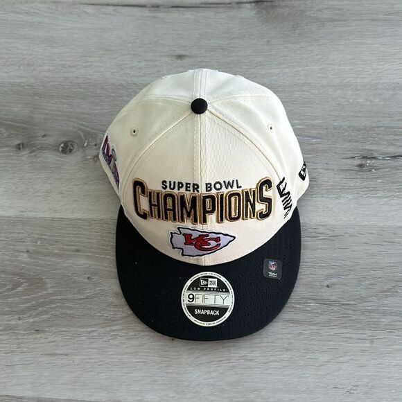 New Era Kansas City Chiefs Super Bowl LVIII Champions Adjust Cream OS NWT - Picture 6 of 9